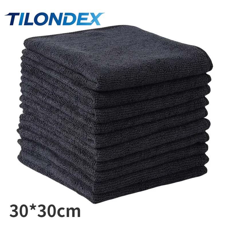 Microfiber Towel Detailing - TILONDEX 1/3PCS Black Microfiber Cleaning Cloths