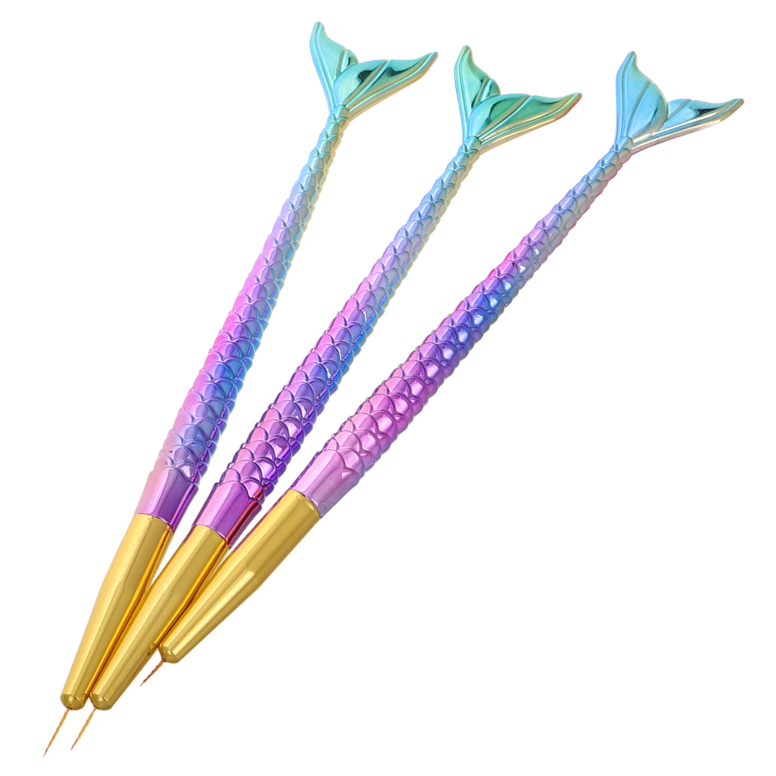 3Pcs Mermaid Tail Nail Art Lin – Detailing Brush Set Bewertung und Preis