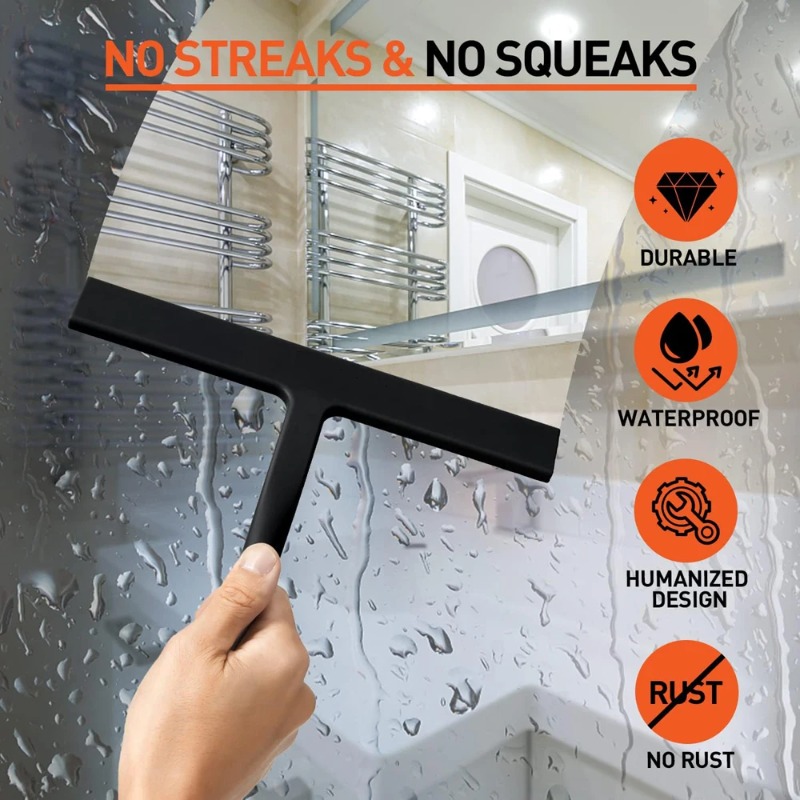 Matte Black Silicone Squeegee  – Glass Cleaner Streak Bewertung und Preis